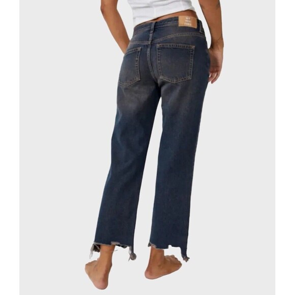We The Free Denim - New Free People Jeans Womens 27 Blue Denim Maggie Mid Rise Straight We The Free